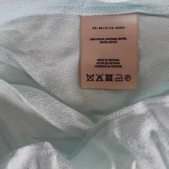 NWT Anthropologie Maeve Lattice Neckline Top in Sky Size 8 Soft Mint Green Rayon - Picture 7 of 10